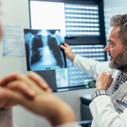 Doctor with lung cancer patient