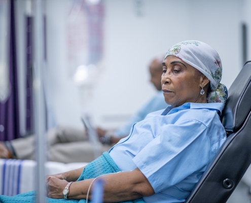 African American woman in cancer treatment